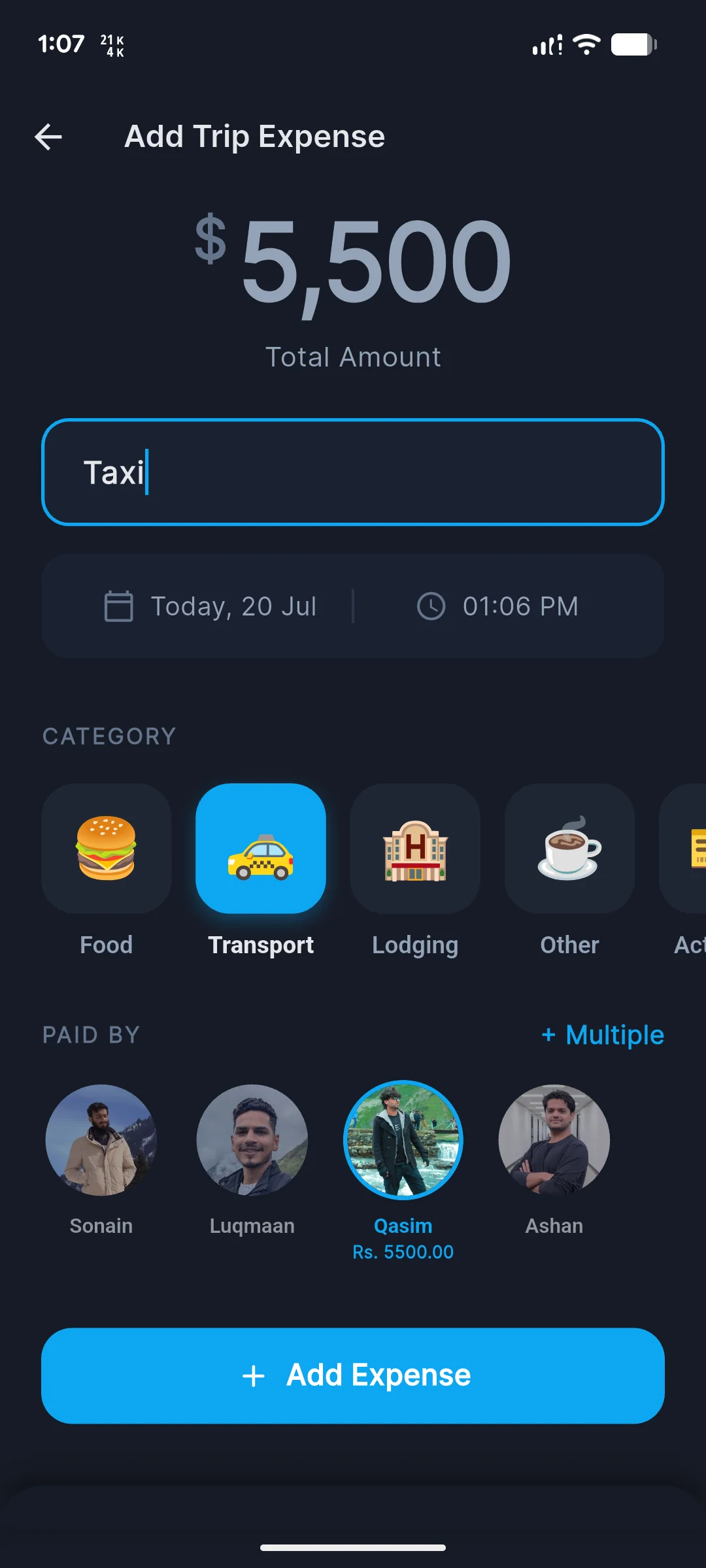 Triply Add Expense